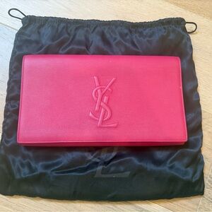 YSL Yves Saint Laurent Belle Clutch Pink Magenta EUC